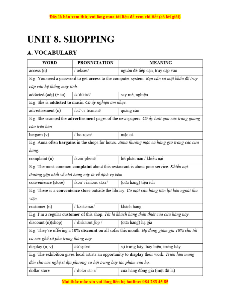 Bai Tap Bo Tro Nang Cao Unit 8 Shopping Tieng Anh Lop 8 Global Success ...