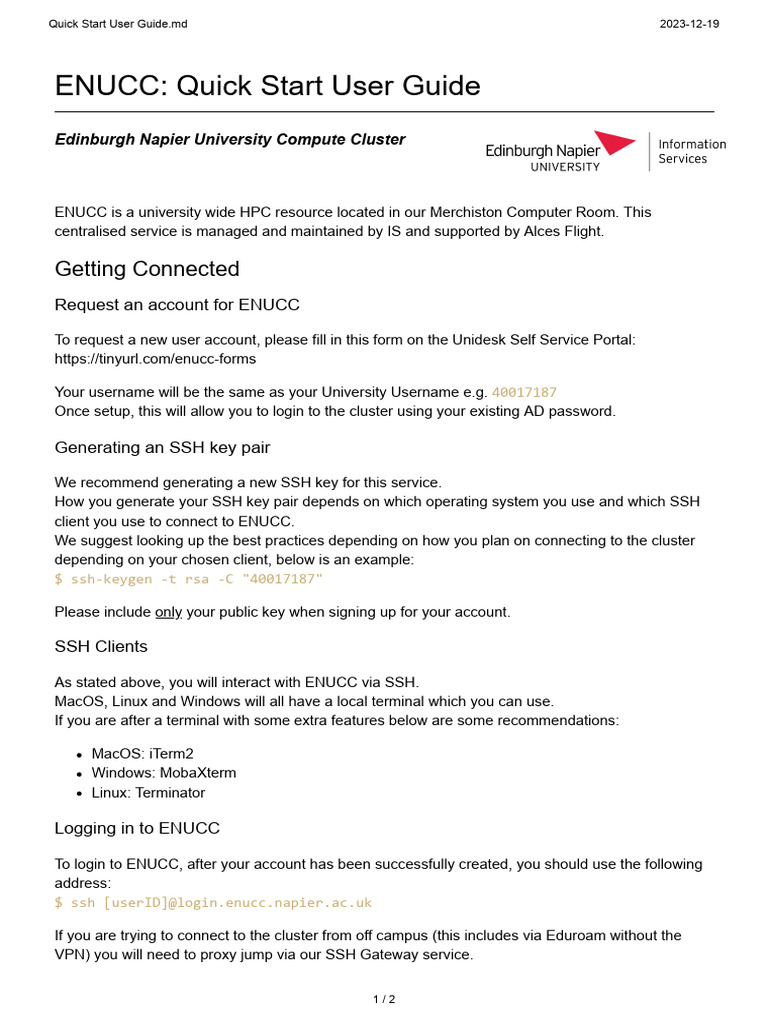 ENUCC Quick Start Guide for Users | PDF | Computers