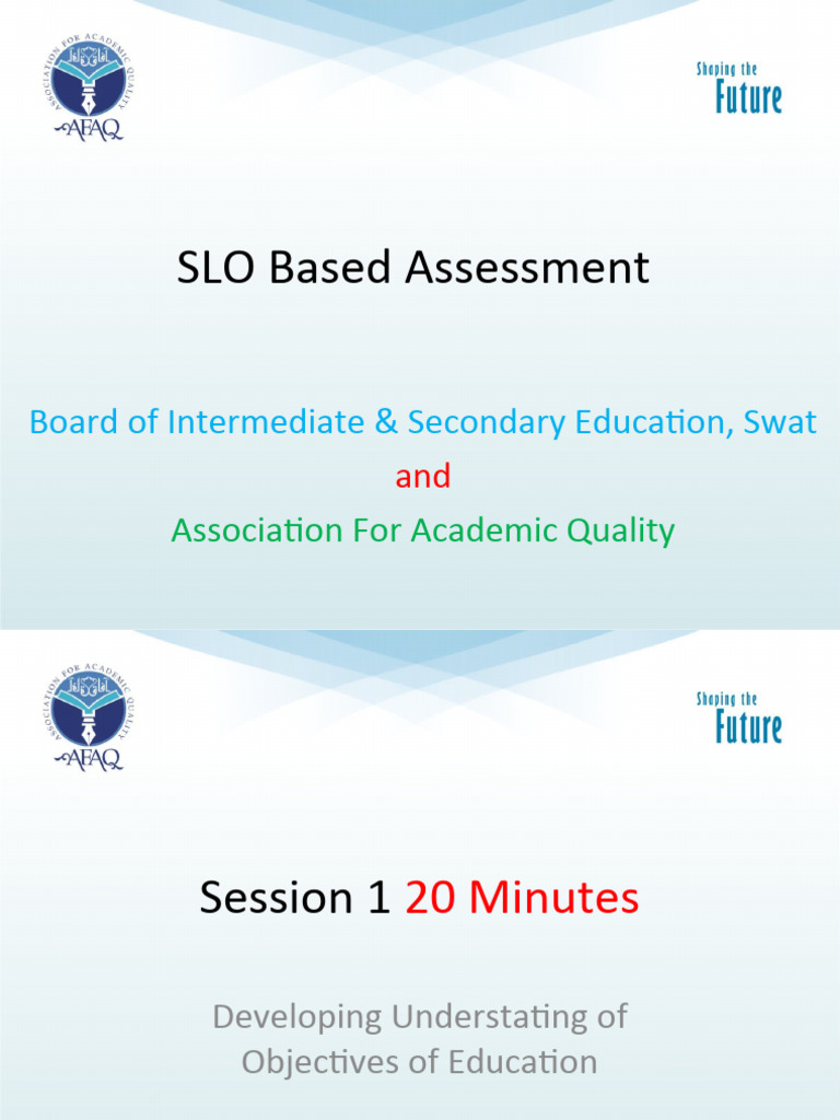 SLO Based Assessment in Swat Education | PDF | Educational Assessment ...