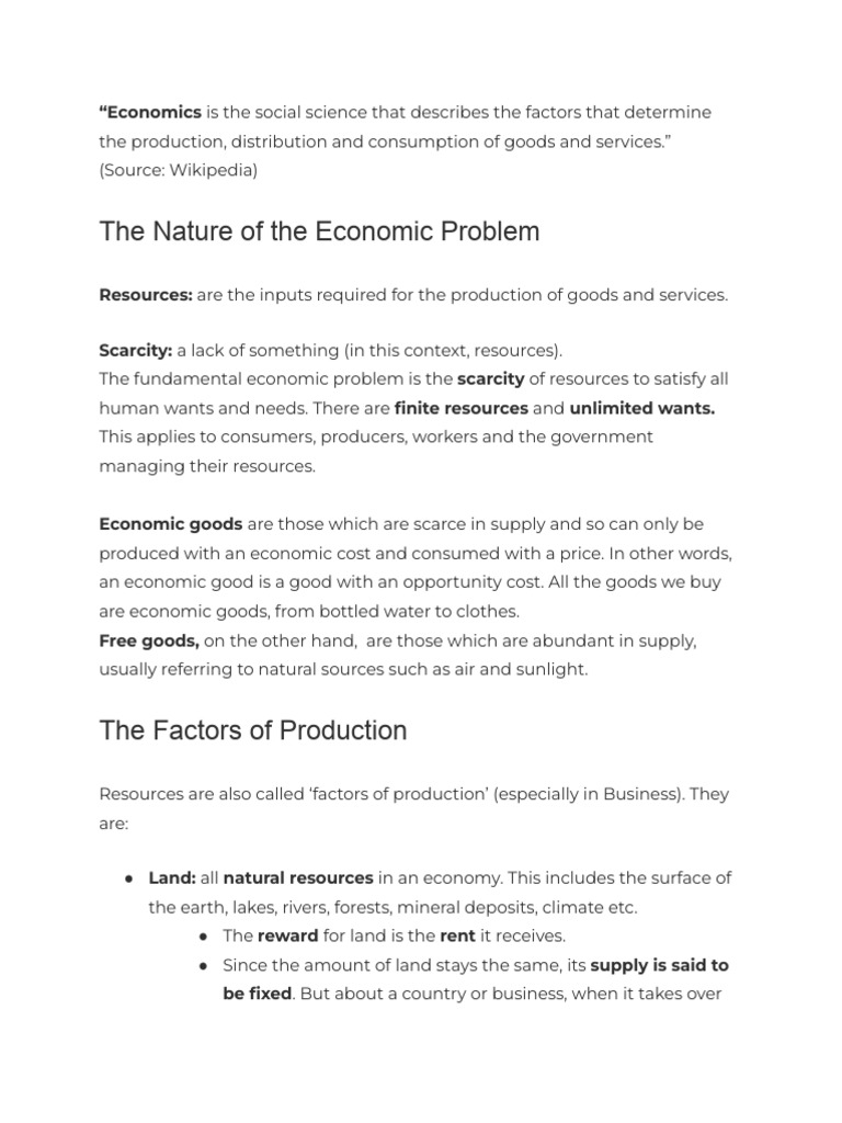Economics Notes Unit 1 3 Pdf