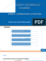 Sesión #1 - INTRODUCCIÓN A LA PSICOLOGÍA 2022-20