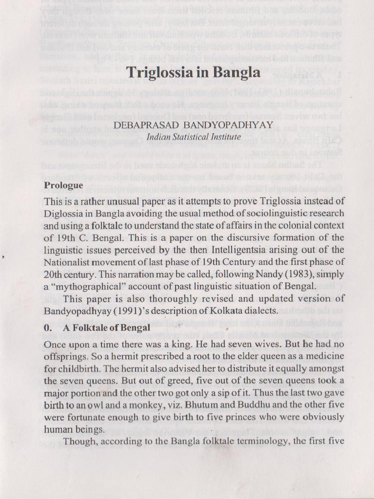 Triglossia in Bangla | PDF