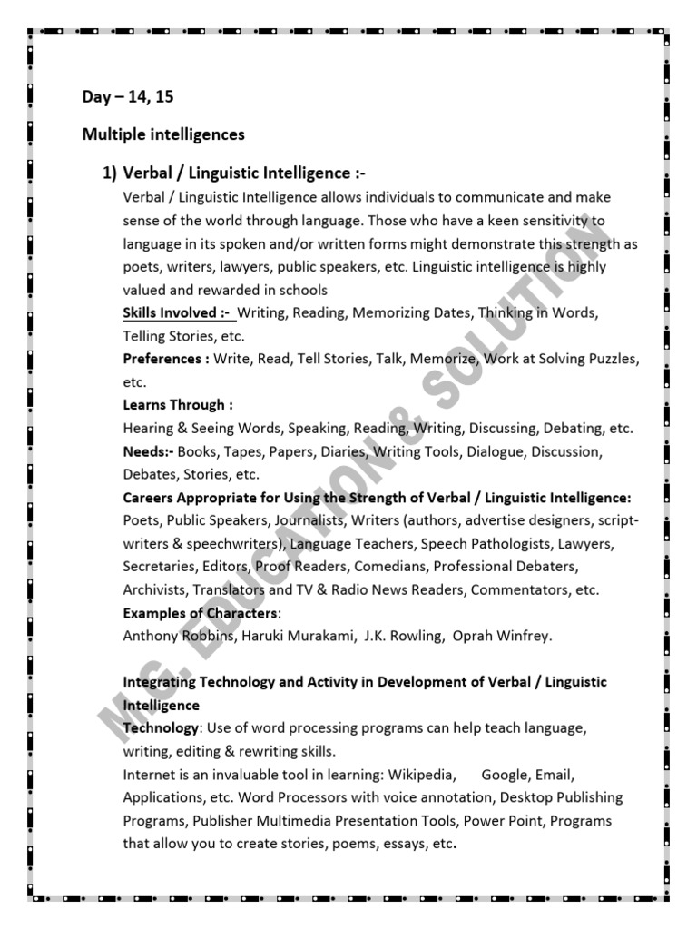 Understanding Multiple Intelligences | PDF | Mathematics | Intelligence