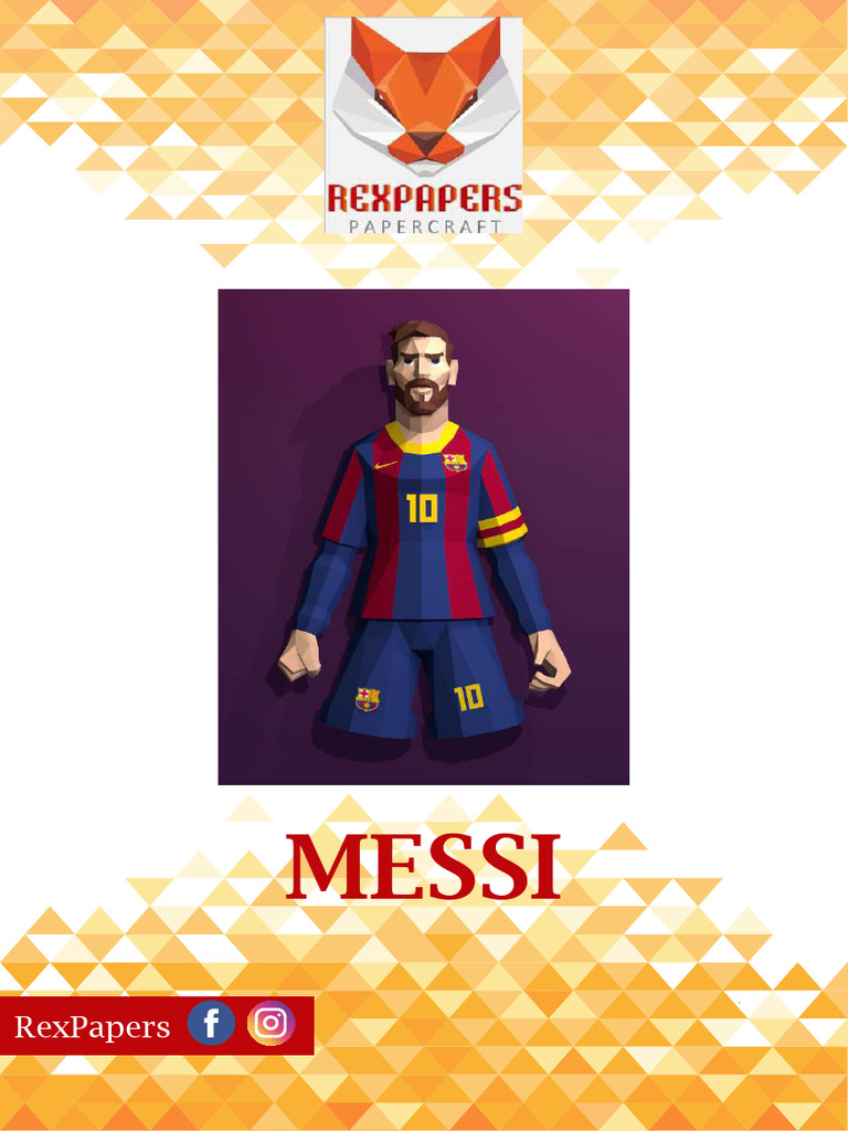 Papercraft de Messi: Instrucciones y Materiales | PDF | Equipo | Diseño ...