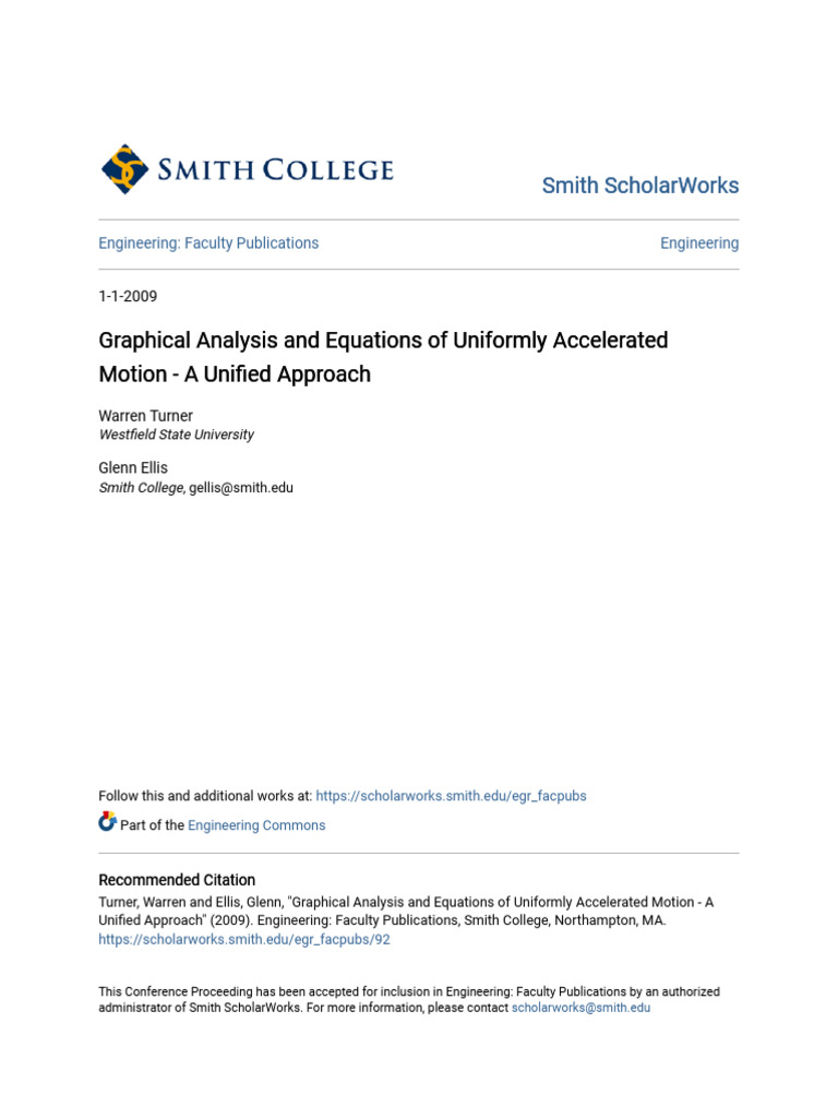 Graphical Analysis and Equations of Uniformly Accelerated Motion | PDF ...