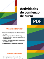 Actividades de Comienzo de Curso