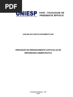 Presunção de enriquecimento ilícito na lei de Improbidade Administrativa