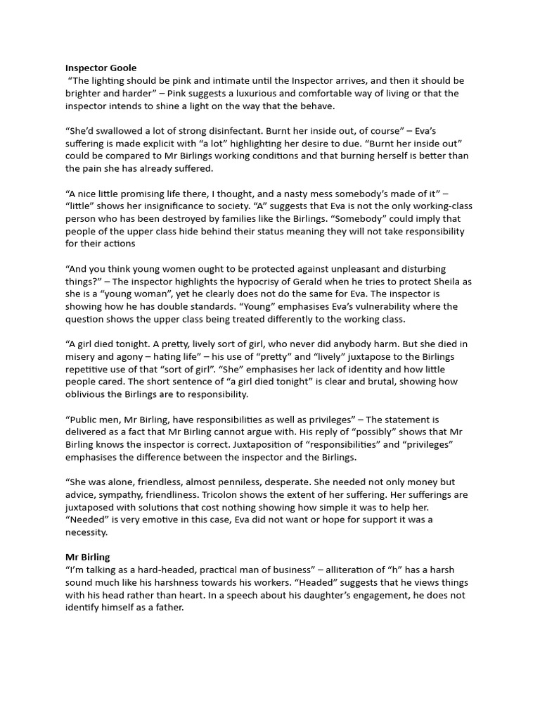 An Inspector Calls Quotations | PDF | Irony