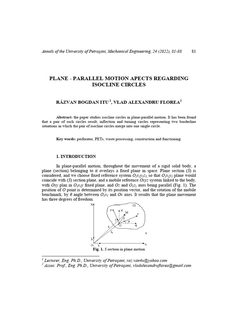 Anale Upet 2022 Itu - Florea | PDF | Acceleration | Circle