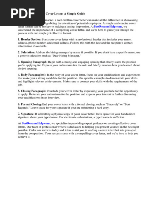 Cover Letter Format Simple