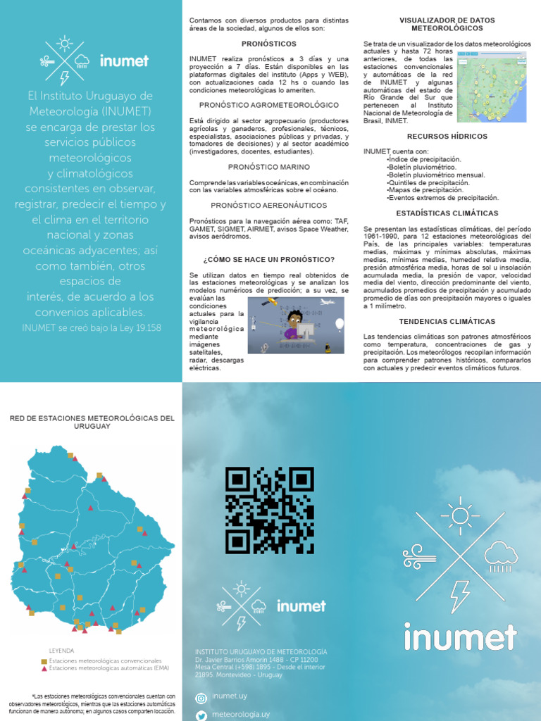 Folleto INUMET | Descargar gratis PDF | Meteorología | Clima