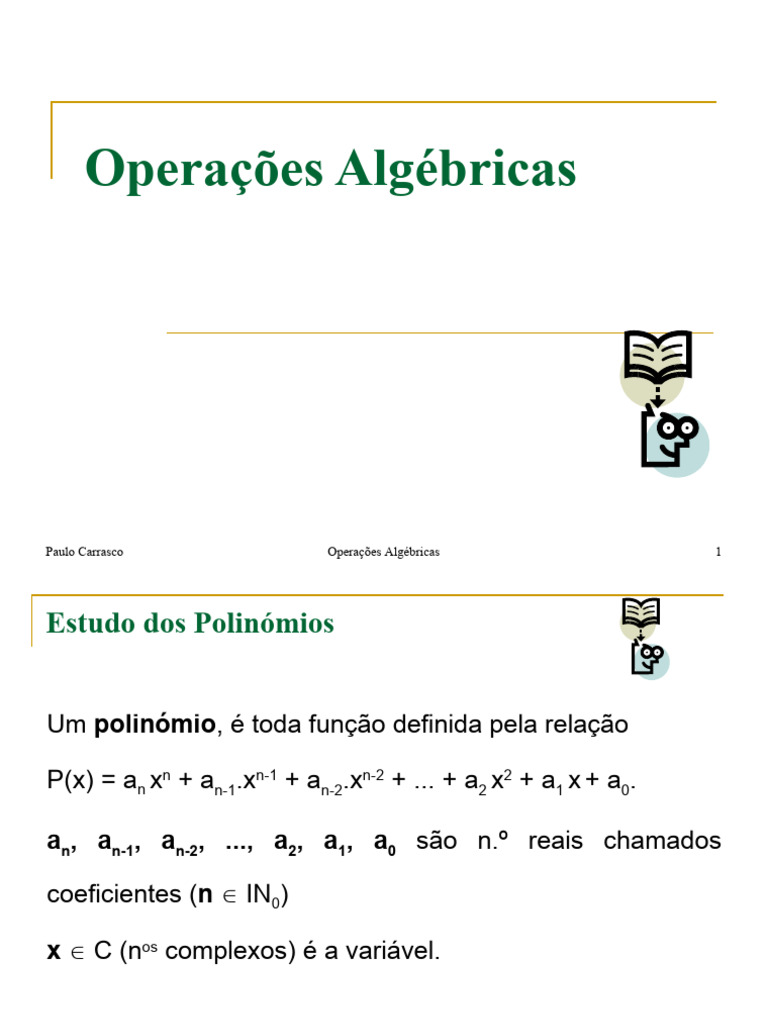 Operações com Polinômios e Divisão | PDF | Polinomial | Conceitos ...