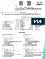 IELTS Speaking Study Planner January-April 2024