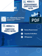 Strategic Management: Mesoenvironment: Competitive Profile Matrix