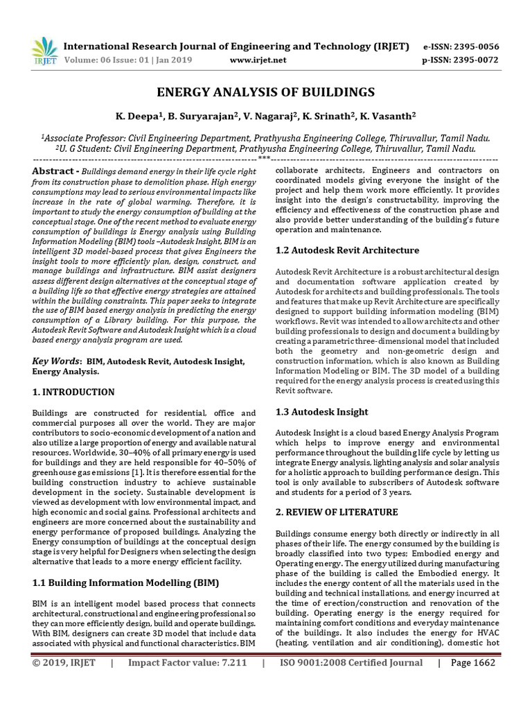 Energy Analysis Using Autodesk BIM Tools | PDF | Autodesk Revit ...