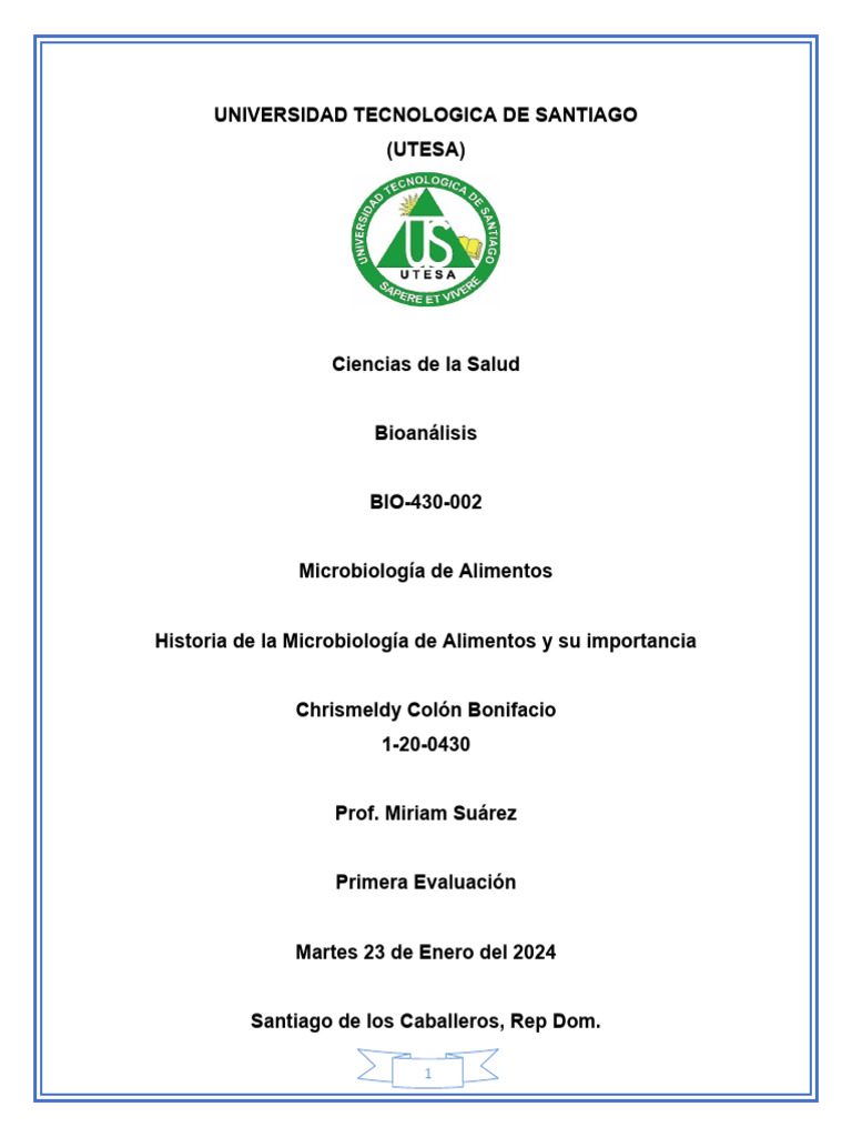 Historia de la Microbiología Alimentaria | PDF | Alimentos | Microbiología