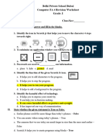 Grade 1 Computer FA4 - Answer Key