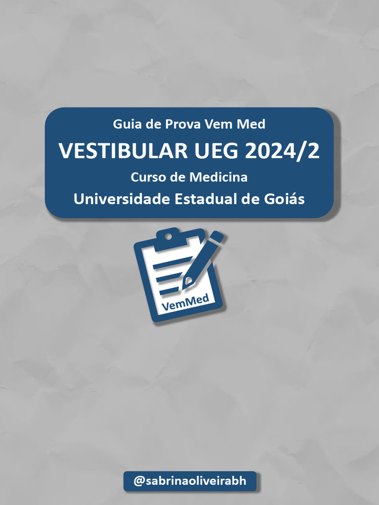 Guia de Prova Vem Med Vestibular UEG 2024 PDF Sociologia Raça