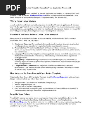 Daca Renewal Cover Letter Template