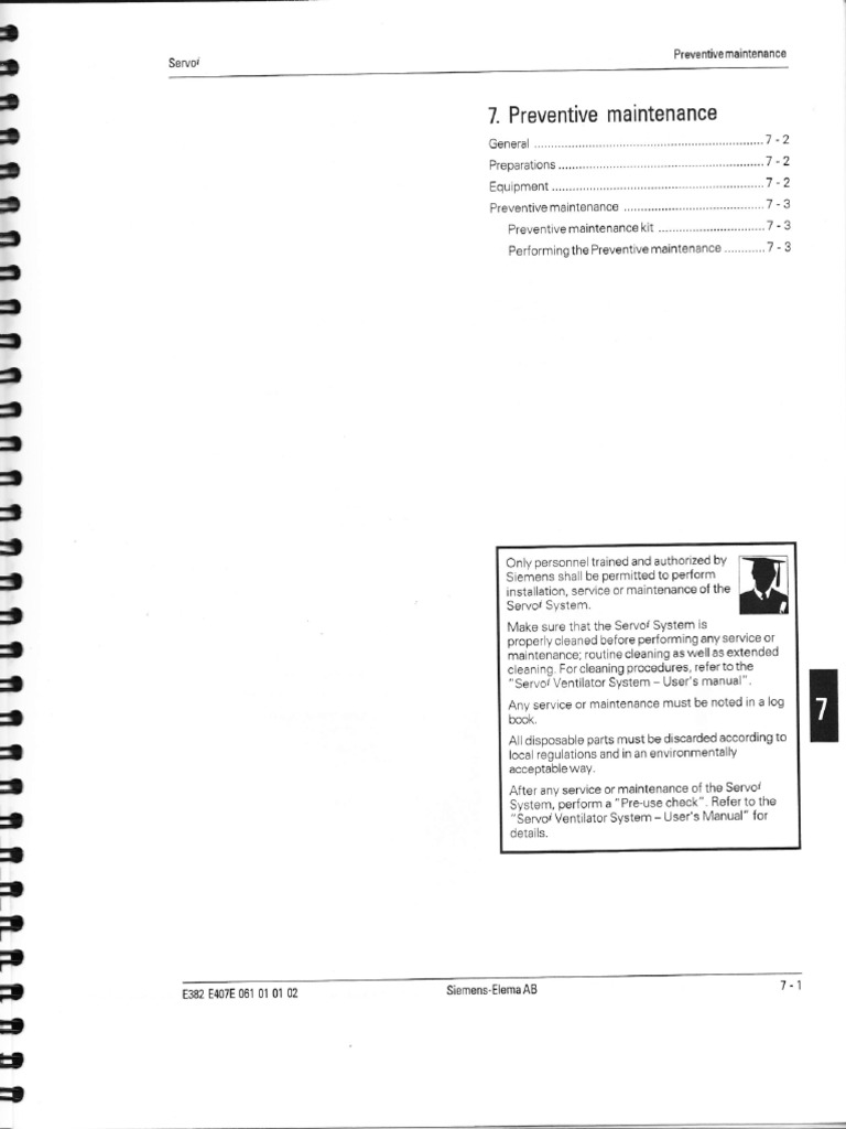 Servo I Service Manual Mantenimiento Preventivo PDF