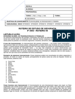 ROTEIRO de ESTUDO 06 - 9º ANO - Economia Global, As Transnacionais e o Trabalho