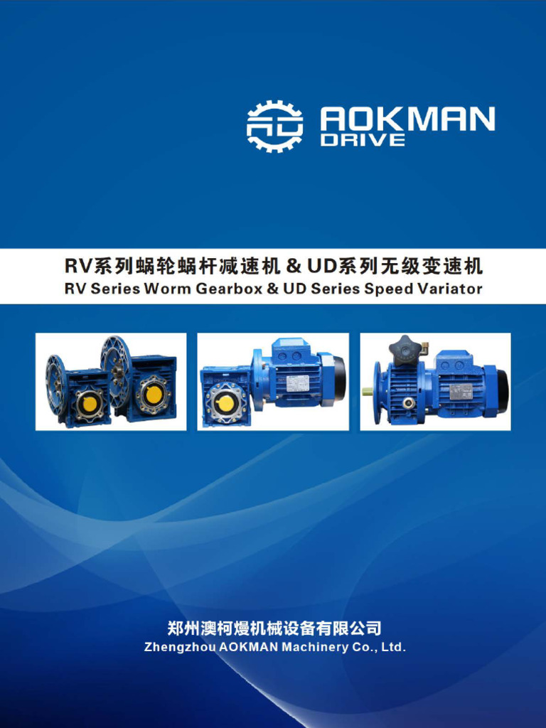 AOKMAN RV Series Worm Gearbox Catalogue | PDF