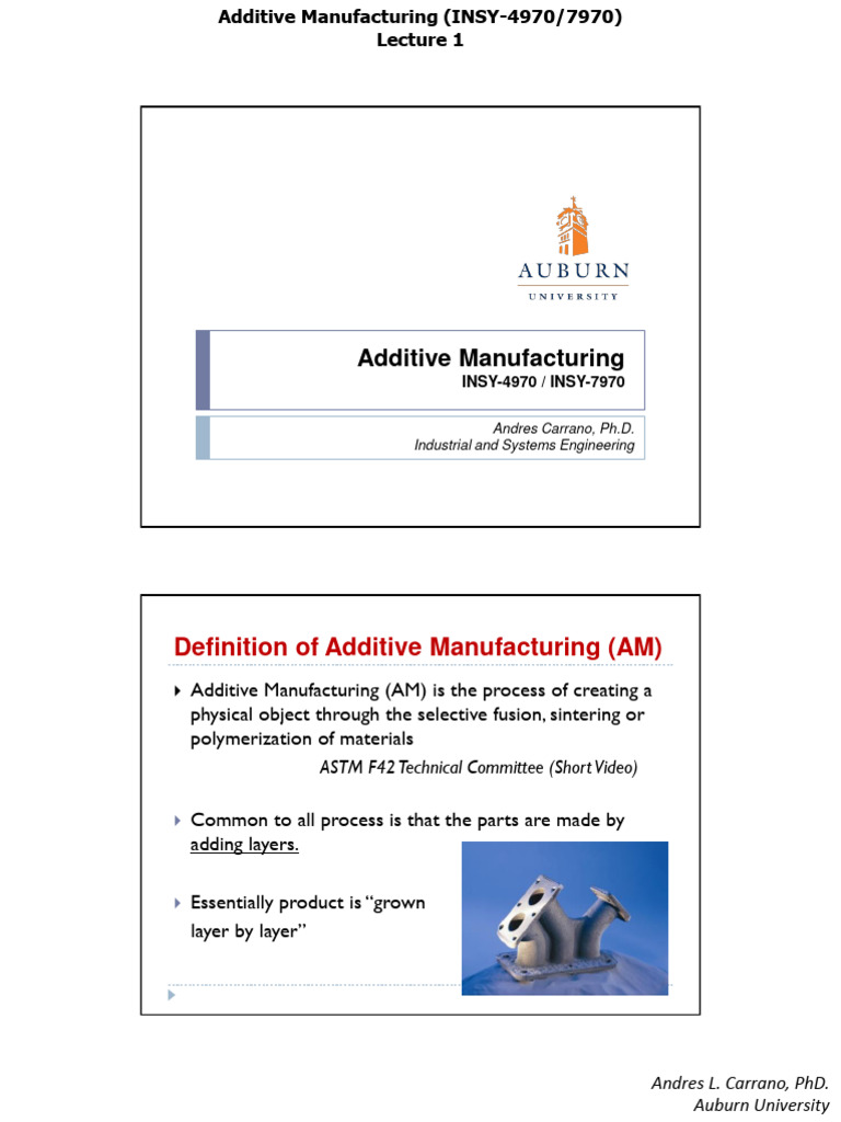 Introduction to Additive Manufacturing | PDF | 3 D Printing | Numerical ...