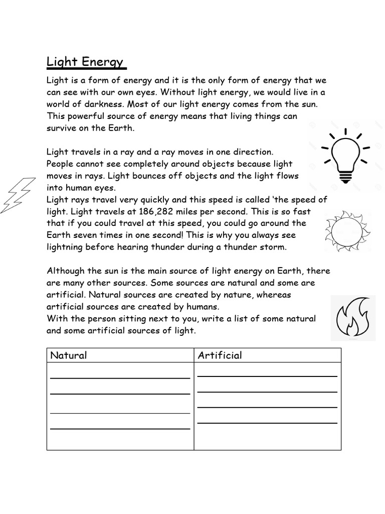 Natural and Artificial Light Sources | PDF