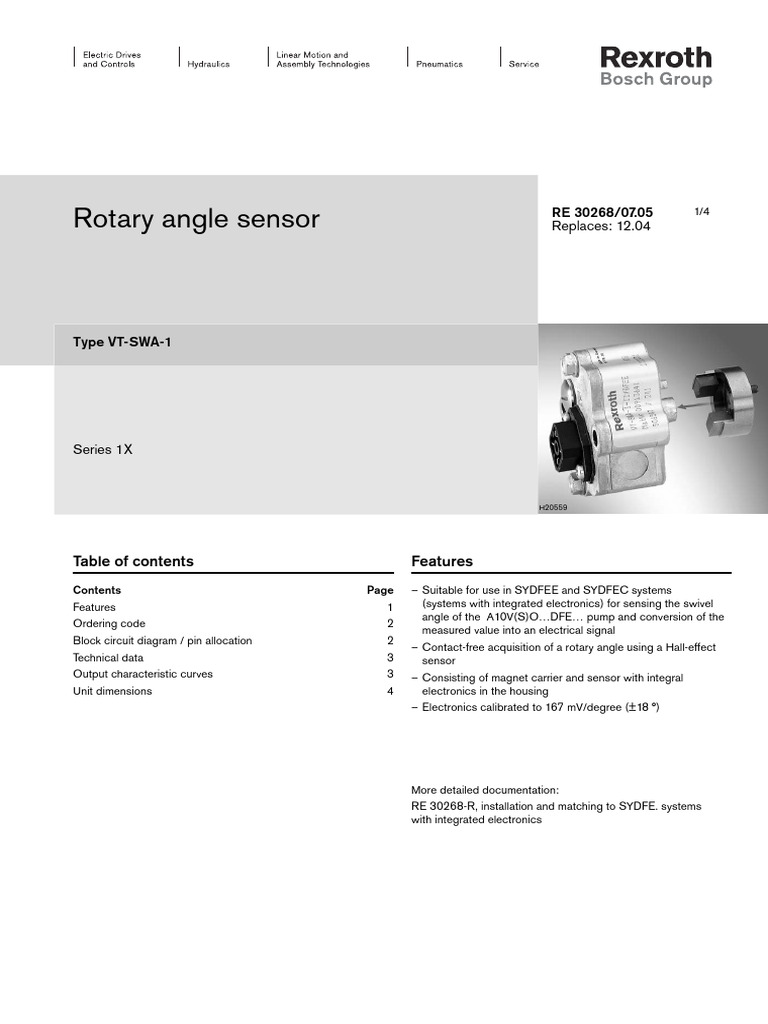 VT-SWA-1 Rotary Angle Sensor Guide | PDF | Electrical Connector | Sensor