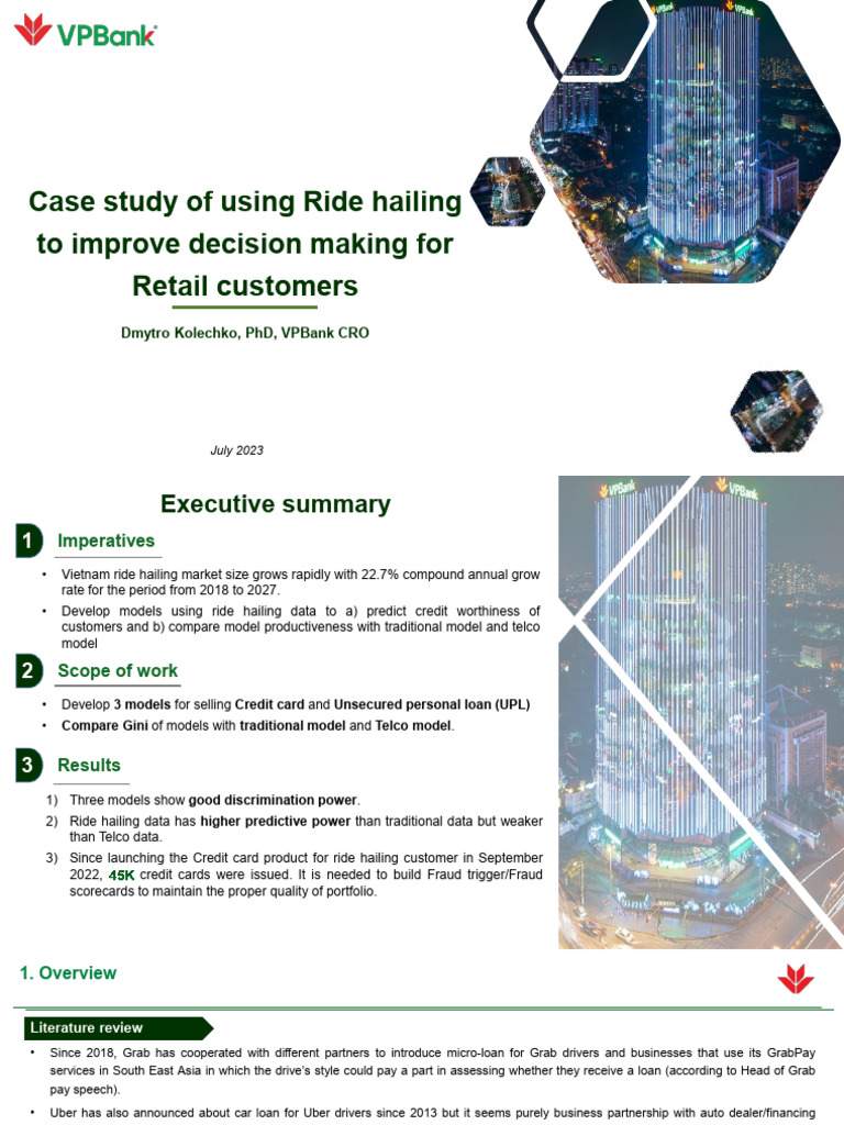 Ride Hailing Data for Credit Scoring | PDF | Credit Card | Logistic ...