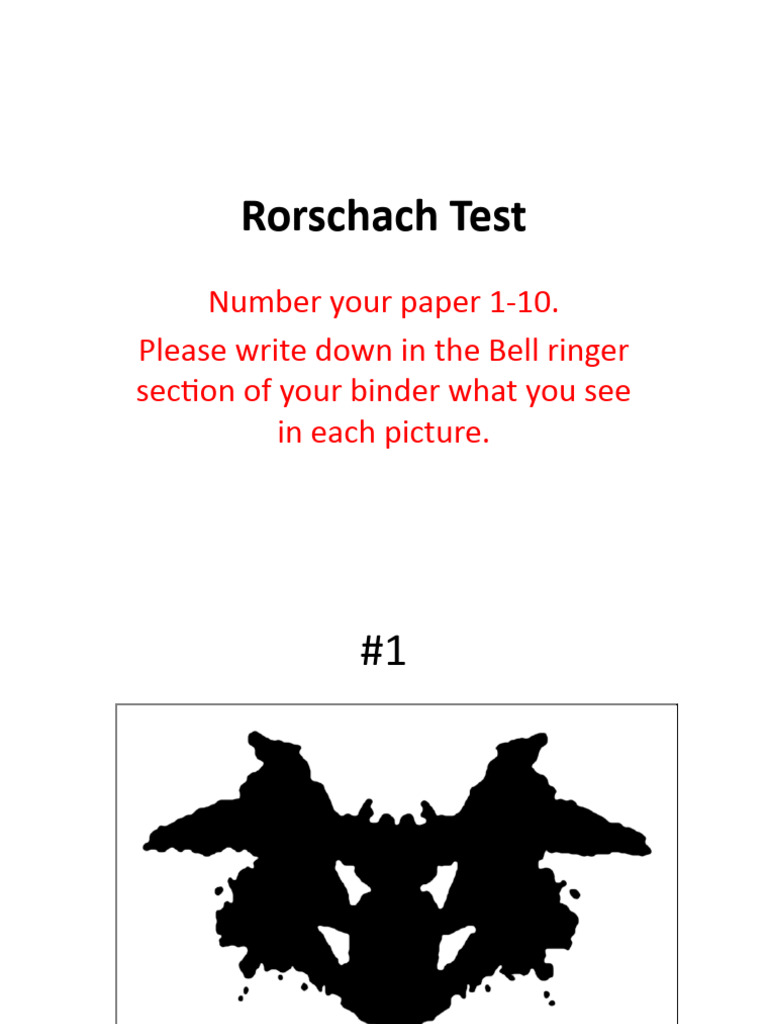 Rorschach Test Slides Pdf
