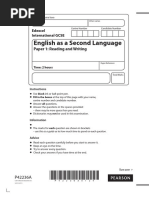 English As A Second Language: Paper 1: Reading and Writing