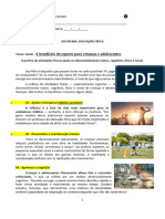 8 Benefícios Do Esporte para Crianças e Adolescentes - 6 ANO - 06.08.20