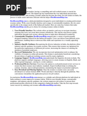 Create Resume Online India