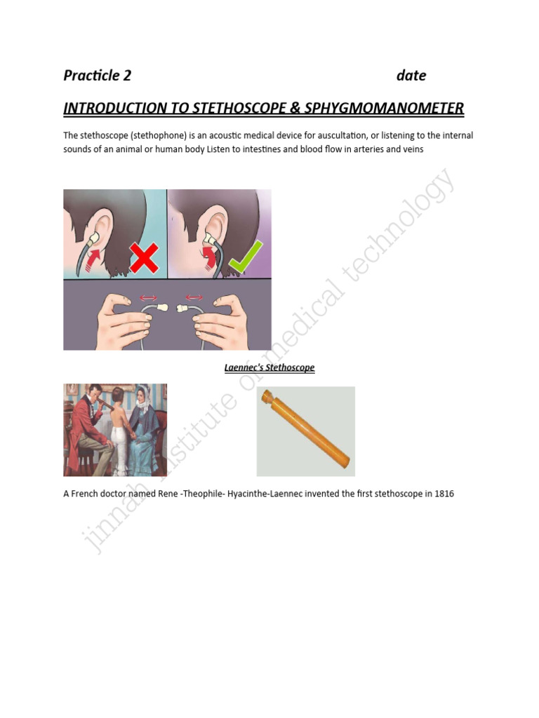 INTRODUCTION TO STETHOSCOPE and Blood Pressure Apparatus | PDF