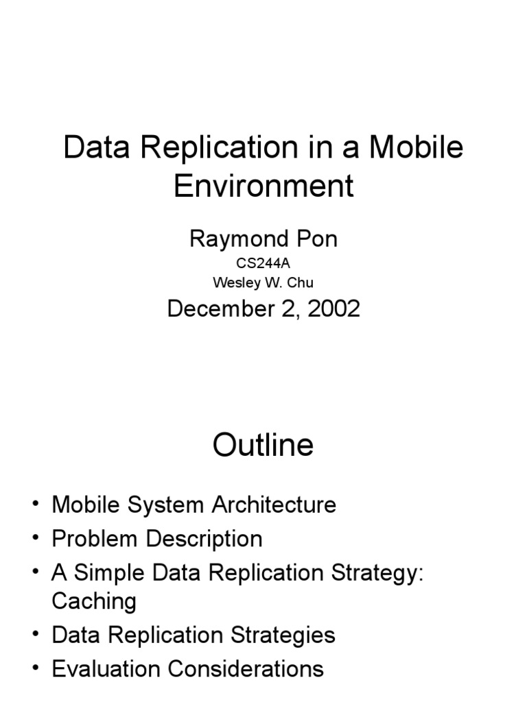 Mobile Data Replication Strategies | PDF | Replication (Computing ...