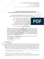 Measuring The FDI Attractiveness in The EAP Countries From A Institutional Perspective