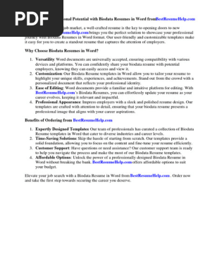 Biodata Resume in Word Format