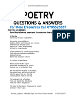 Poetry Questions Answers