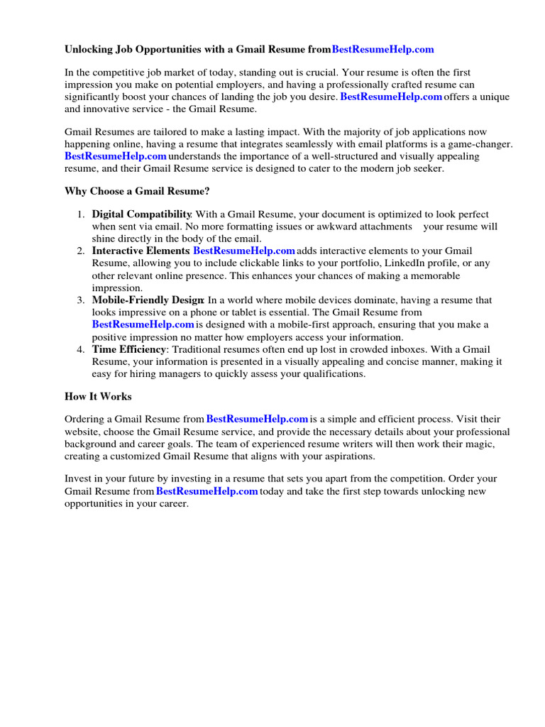 how to send resume to hr through gmail