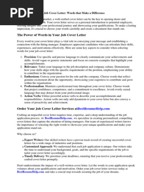 Job Cover Letter Word