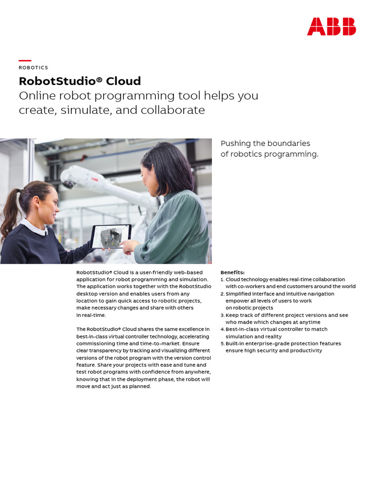 ABB MO Data Scheet Robot Studio Cloud MD 04 2022-11-23 | PDF | Cloud ...