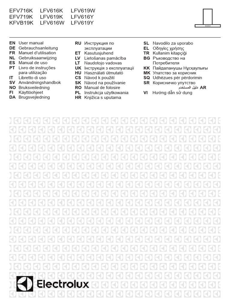 Electrolux LFV619K Cooker Hood PDF Ac Power Plugs And Sockets