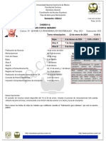 Número de Cuenta: Alumno: Carrera: 29 - Quimica E Ingenieria en Materiales Plan: 2021 Generación: 2021