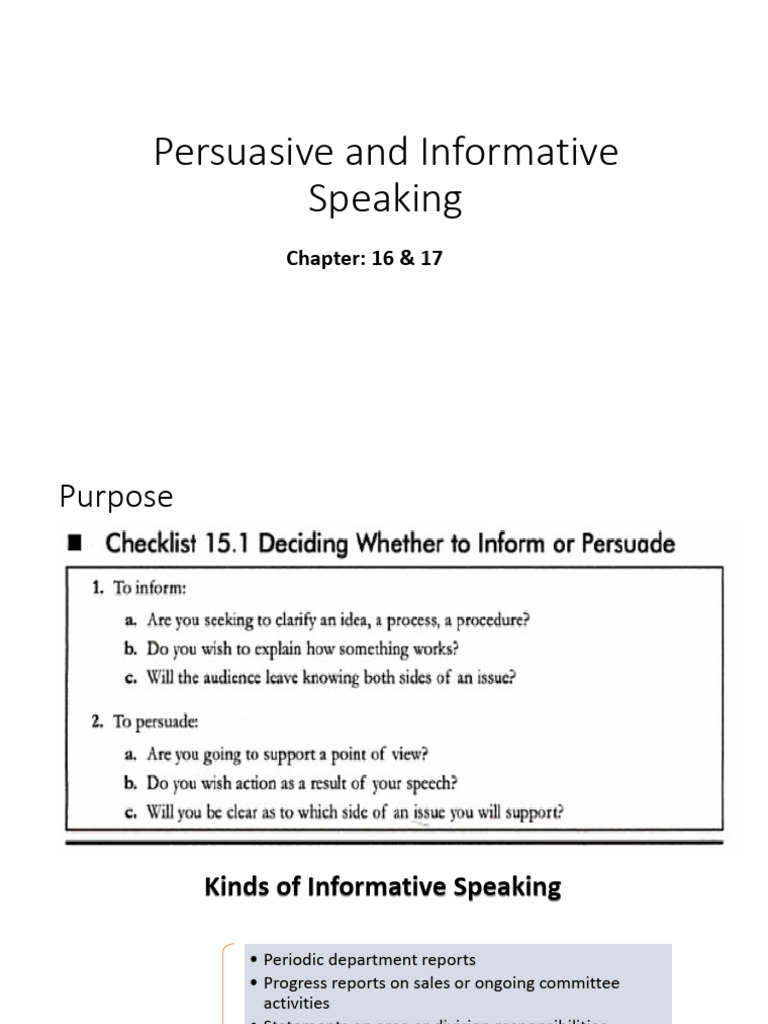 Chapter 16 17 Informative And Persuasive Speaking Download Free