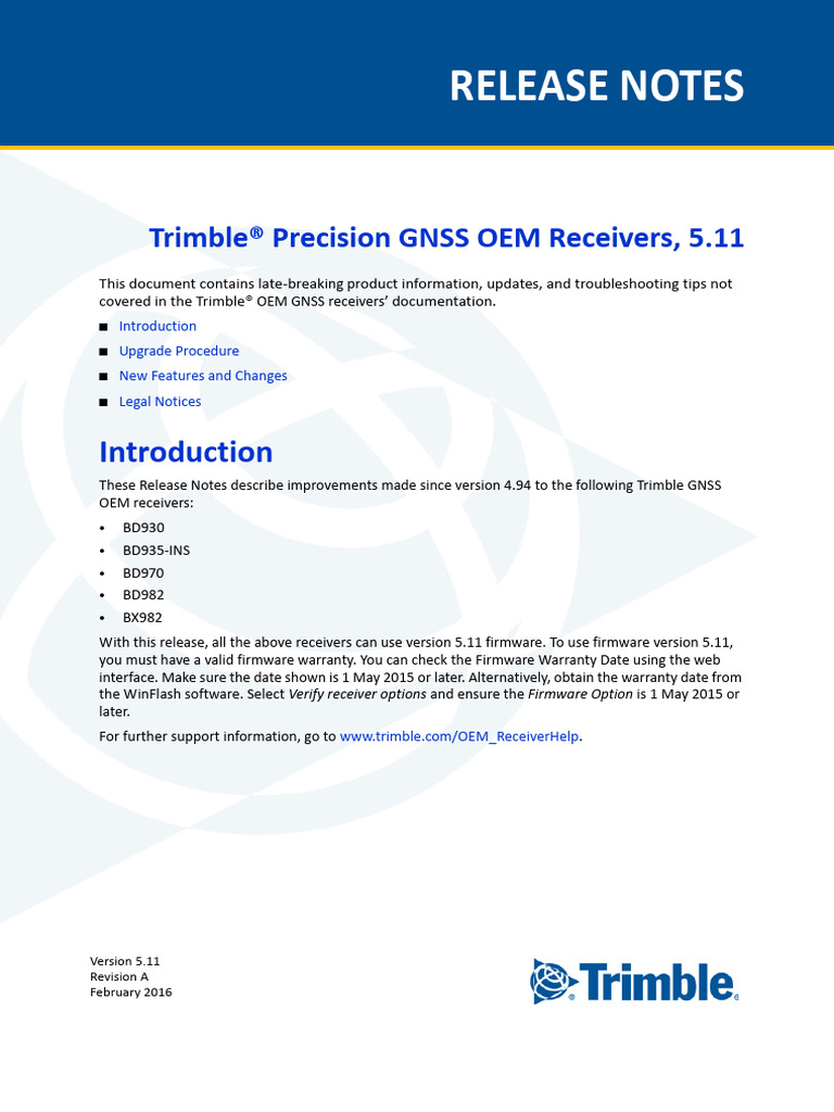 BD9xx V5 11 Release Notes | PDF | Global Positioning System | Computer ...