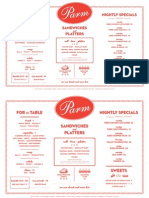 Preliminary Parm Menu