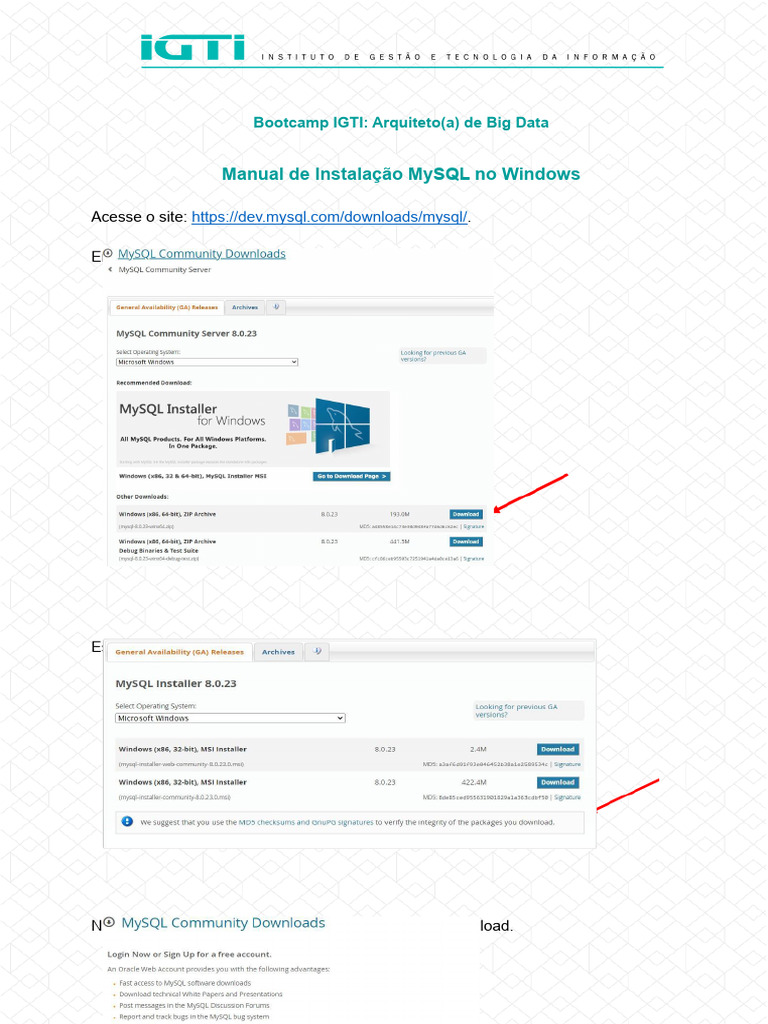 Manual de Instalação MySQL No Windows | PDF