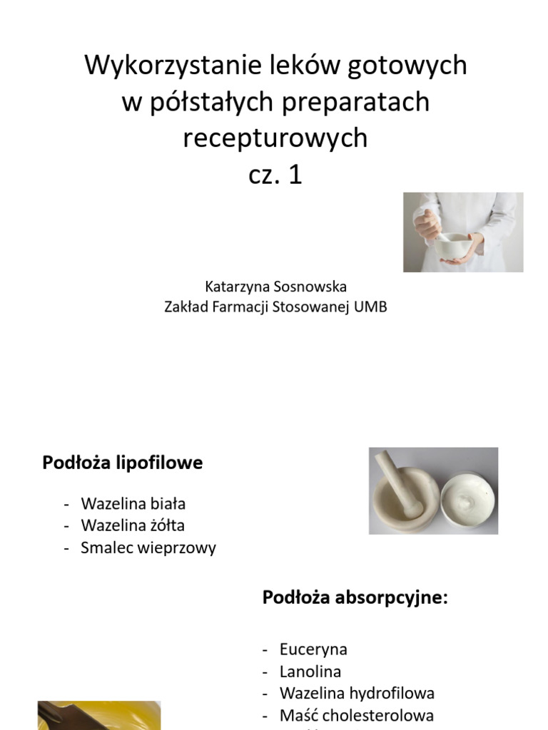 Materia Wykorzystanie Lekw Gotowych Cz1 | PDF