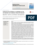 Angiologia E Cirurgia Vascular: Síndrome Pós-Trombótica e Qualidade de Vida em Doentes Com Trombose Venosa Ilio-Femoral